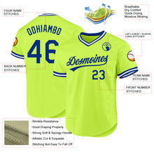 Charger l'image dans la galerie, Custom Neon Green Royal-White Authentic Throwback Baseball Jersey