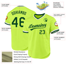 Charger l'image dans la galerie, Custom Neon Green Green-White Authentic Throwback Baseball Jersey
