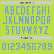 Load image into Gallery viewer, Custom Neon Green Light Blue-White Authentic Throwback Basketball Jersey