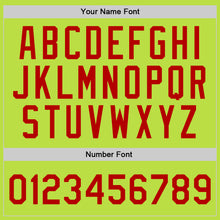 Load image into Gallery viewer, Custom Neon Green Red-White Authentic Throwback Basketball Jersey