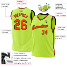 Load image into Gallery viewer, Custom Neon Green Orange-Black Authentic Throwback Basketball Jersey