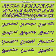 Load image into Gallery viewer, Custom Neon Green Purple-White Authentic Throwback Basketball Jersey