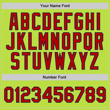 Load image into Gallery viewer, Custom Neon Green Red-Navy Authentic Throwback Basketball Jersey