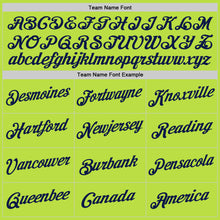 Load image into Gallery viewer, Custom Neon Green Navy-White Authentic Throwback Basketball Jersey