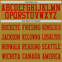 Laden Sie das Bild in den Galerie-Viewer, Custom Old Gold Red Mesh Authentic Football Jersey