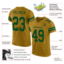 Laden Sie das Bild in den Galerie-Viewer, Custom Old Gold Green Mesh Authentic Football Jersey