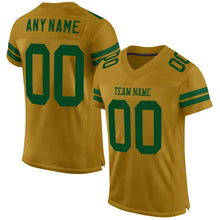 Laden Sie das Bild in den Galerie-Viewer, Custom Old Gold Green Mesh Authentic Football Jersey