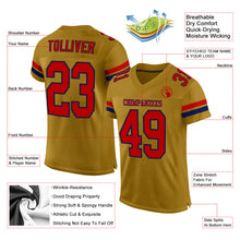 Laden Sie das Bild in den Galerie-Viewer, Custom Old Gold Red-Navy Mesh Authentic Football Jersey