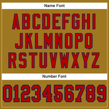 Laden Sie das Bild in den Galerie-Viewer, Custom Old Gold Red-Navy Mesh Authentic Football Jersey