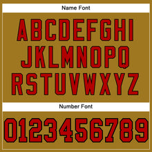 Load image into Gallery viewer, Custom Old Gold Red-Black Mesh Authentic Football Jersey