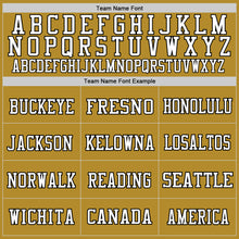 Load image into Gallery viewer, Custom Old Gold Black-White Mesh Authentic Football Jersey