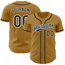 Charger l'image dans la galerie, Custom Old Gold Black-White Authentic Baseball Jersey