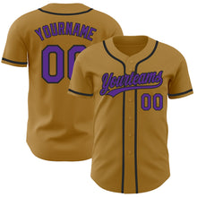 Загрузить изображение в средство просмотра галереи, Custom Old Gold Purple-Black Authentic Baseball Jersey