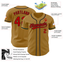 Laden Sie das Bild in den Galerie-Viewer, Custom Old Gold Red-Black Authentic Baseball Jersey