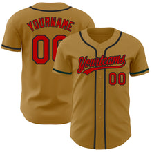 Laden Sie das Bild in den Galerie-Viewer, Custom Old Gold Red-Black Authentic Baseball Jersey
