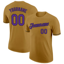 Load image into Gallery viewer, Custom Old Gold Purple-Black Performance T-Shirt
