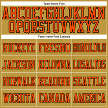 Load image into Gallery viewer, Custom Old Gold Orange-Black Mesh Authentic Football Jersey