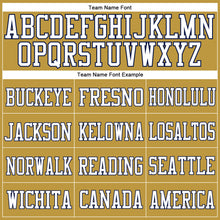 Laden Sie das Bild in den Galerie-Viewer, Custom Old Gold White-Navy Mesh Authentic Football Jersey