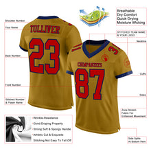 Load image into Gallery viewer, Custom Old Gold Red-Navy Mesh Authentic Football Jersey