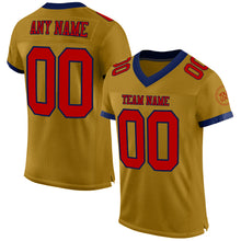 Load image into Gallery viewer, Custom Old Gold Red-Navy Mesh Authentic Football Jersey