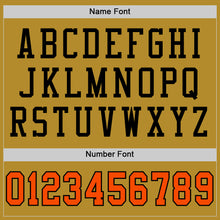 Load image into Gallery viewer, Custom Old Gold Orange-Black Mesh Authentic Football Jersey