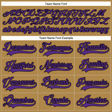 Load image into Gallery viewer, Custom Old Gold Purple-Black Hockey Lace Neck Jersey