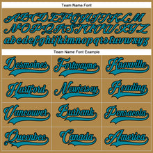 Load image into Gallery viewer, Custom Old Gold Teal-Black Hockey Lace Neck Jersey
