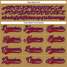 Load image into Gallery viewer, Custom Old Gold Red-Royal Hockey Lace Neck Jersey