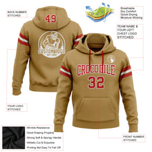 Load image into Gallery viewer, Custom Stitched Old Gold Red-White Football Pullover Sweatshirt Hoodie

