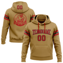 Charger l'image dans la galerie, Custom Stitched Old Gold Red-Black Football Pullover Sweatshirt Hoodie