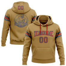 Charger l'image dans la galerie, Custom Stitched Old Gold Steel Gray-Red Football Pullover Sweatshirt Hoodie