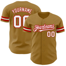 Charger l'image dans la galerie, Custom Old Gold White-Red Authentic Baseball Jersey