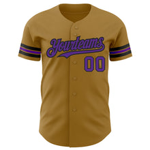 Charger l'image dans la galerie, Custom Old Gold Purple-Black Authentic Baseball Jersey