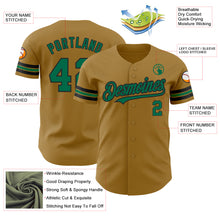 Загрузить изображение в средство просмотра галереи, Custom Old Gold Kelly Green-Black Authentic Baseball Jersey