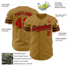 Загрузить изображение в средство просмотра галереи, Custom Old Gold Red-Black Authentic Baseball Jersey