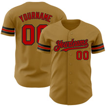 Загрузить изображение в средство просмотра галереи, Custom Old Gold Red-Black Authentic Baseball Jersey
