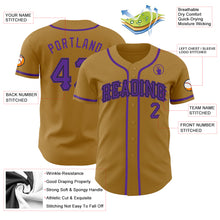 Charger l'image dans la galerie, Custom Old Gold Purple-Black Authentic Baseball Jersey