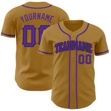 Charger l'image dans la galerie, Custom Old Gold Purple-Black Authentic Baseball Jersey