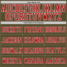 Laden Sie das Bild in den Galerie-Viewer, Custom Olive Red-White Mesh Authentic Salute To Service Football Jersey