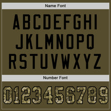 Load image into Gallery viewer, Custom Olive Camo-Black Mesh Authentic Salute To Service Football Jersey