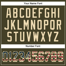 Загрузить изображение в средство просмотра галереи, Custom Olive Vintage USA Flag-Cream Authentic Sleeveless Salute To Service Baseball Jersey