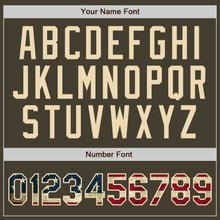 Load image into Gallery viewer, Custom Olive Vintage USA Flag-Cream Authentic Throwback Salute To Service Basketball Jersey