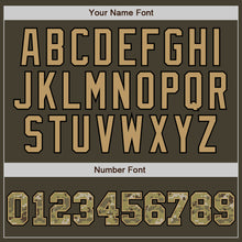 Load image into Gallery viewer, Custom Olive Camo-Old Gold Authentic Throwback Salute To Service Basketball Jersey