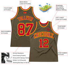 Загрузить изображение в средство просмотра галереи, Custom Olive Red-Gold Authentic Throwback Salute To Service Basketball Jersey