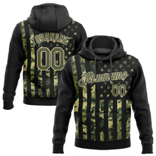 Charger l'image dans la galerie, Custom Stitched Camo Olive-Cream 3D American Flag Fashion Sports Pullover Sweatshirt Salute To Service Hoodie