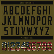 Laden Sie das Bild in den Galerie-Viewer, Custom Stitched Olive Vintage USA Flag-Black Sports Pullover Sweatshirt Salute To Service Hoodie