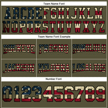 Laden Sie das Bild in den Galerie-Viewer, Custom Stitched Olive Vintage USA Flag Black-Cream Football Pullover Sweatshirt Salute To Service Hoodie