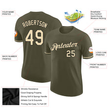Laden Sie das Bild in den Galerie-Viewer, Custom Olive Cream-Black Performance Salute To Service T-Shirt