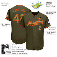 Load image into Gallery viewer, Custom Olive Camo-Orange Authentic Salute To Service Baseball Jersey