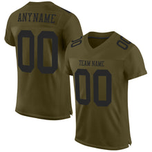 Laden Sie das Bild in den Galerie-Viewer, Custom Olive Black Mesh Authentic Salute To Service Football Jersey